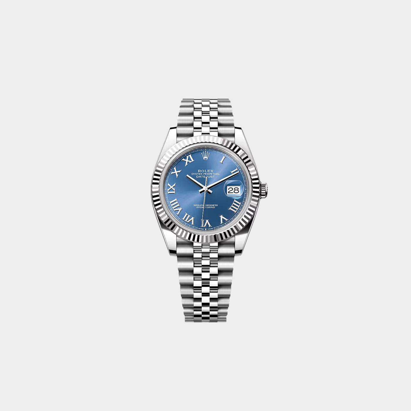 Datejust 41 Blue Roman Numeral Dial Mens Watch 126334-0026