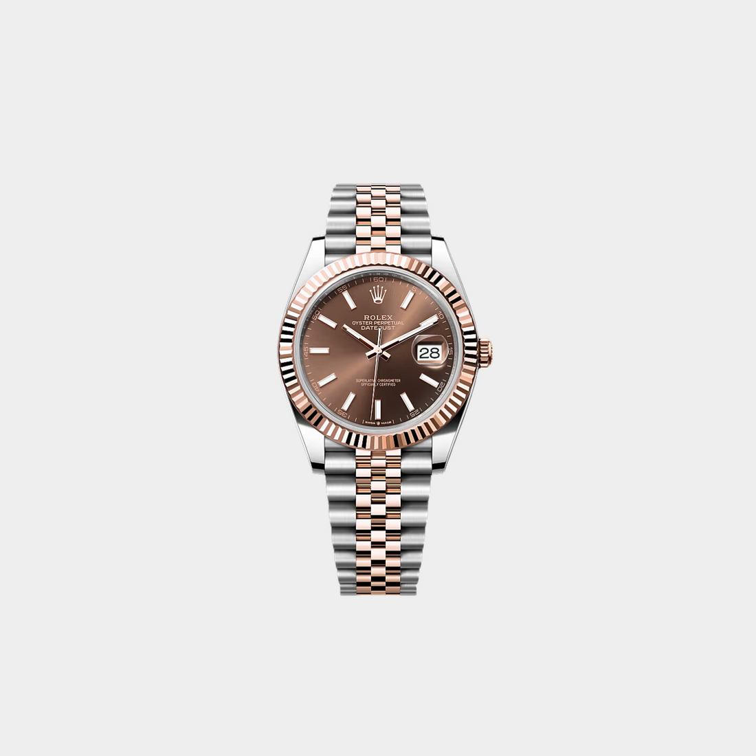 Datejust 41 Two Tone Rose Gold with Chocolate Diamond Dial