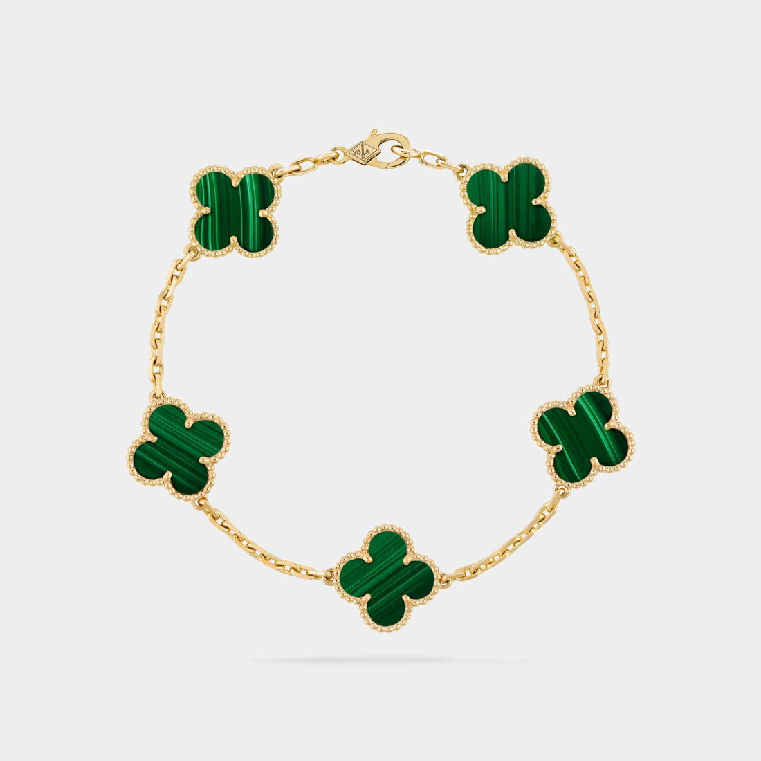 Van Cleef & Arpels Alhambra Gold Motifs Bracelet Malachite , Linked View