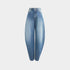 Alaia Barrel-Leg Jeans in Faded Denim, Bleu Vintage, Front View