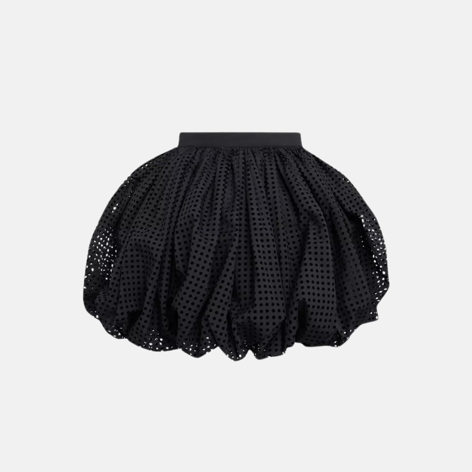 Alaia Bubble Mini Skirt In Perforated Poplin, Black