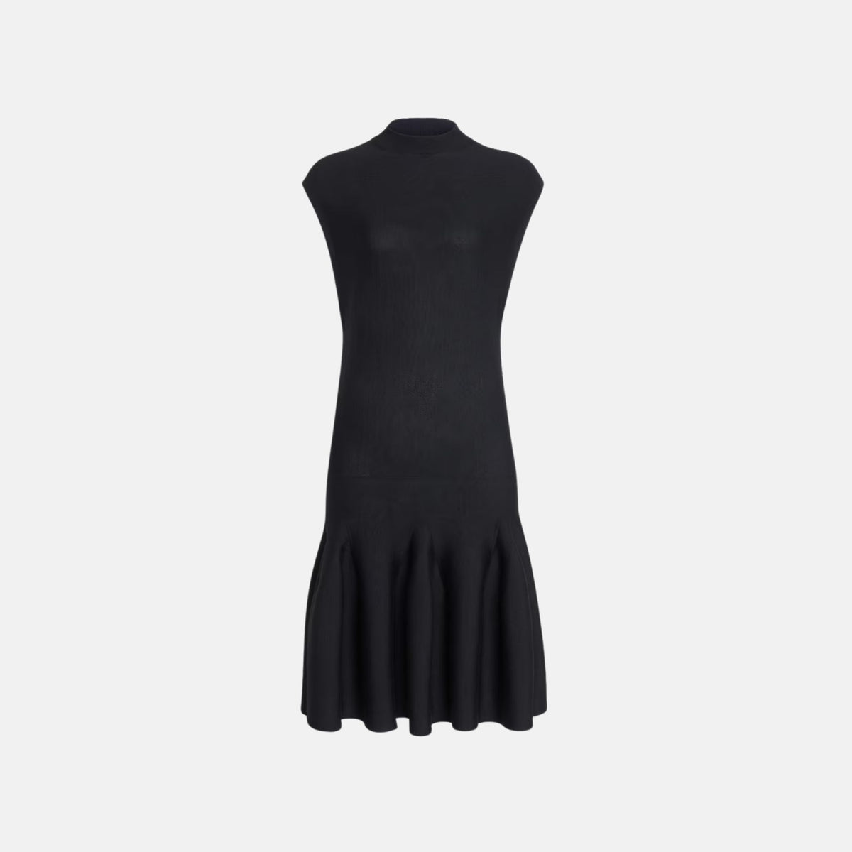 فستان Cap Sleeve محاك بنقشة Godet Sculptural