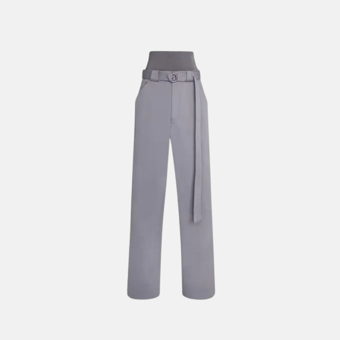 Alaia Cargo Trousers With Knit Band, Steel