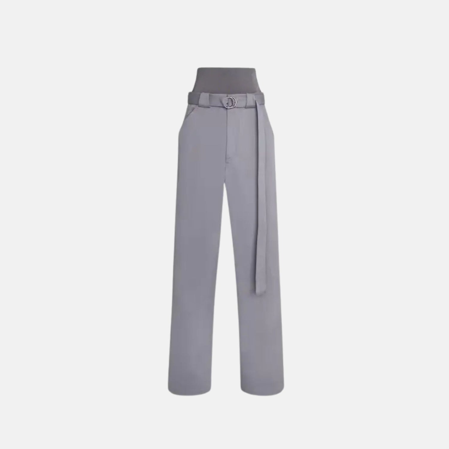 Alaia Cargo Trousers With Knit Band, Steel