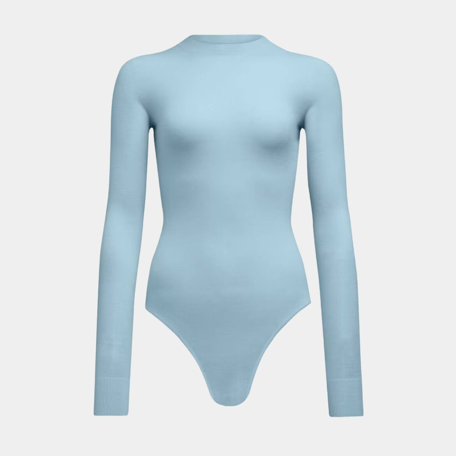 Alaia Cashmere Bodysuit, Blue, Front View