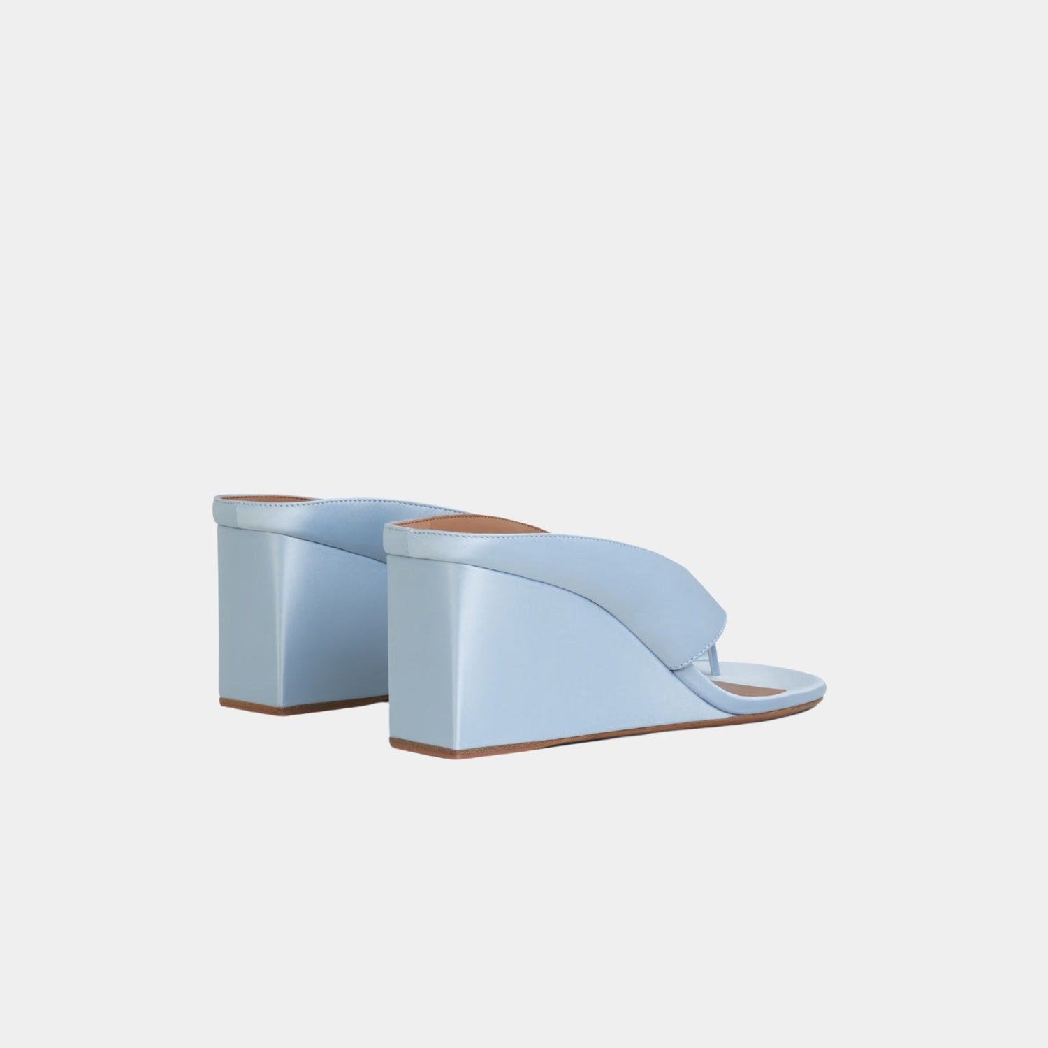 Alaia Cube Thong Mules In Satin, Blue, Back
