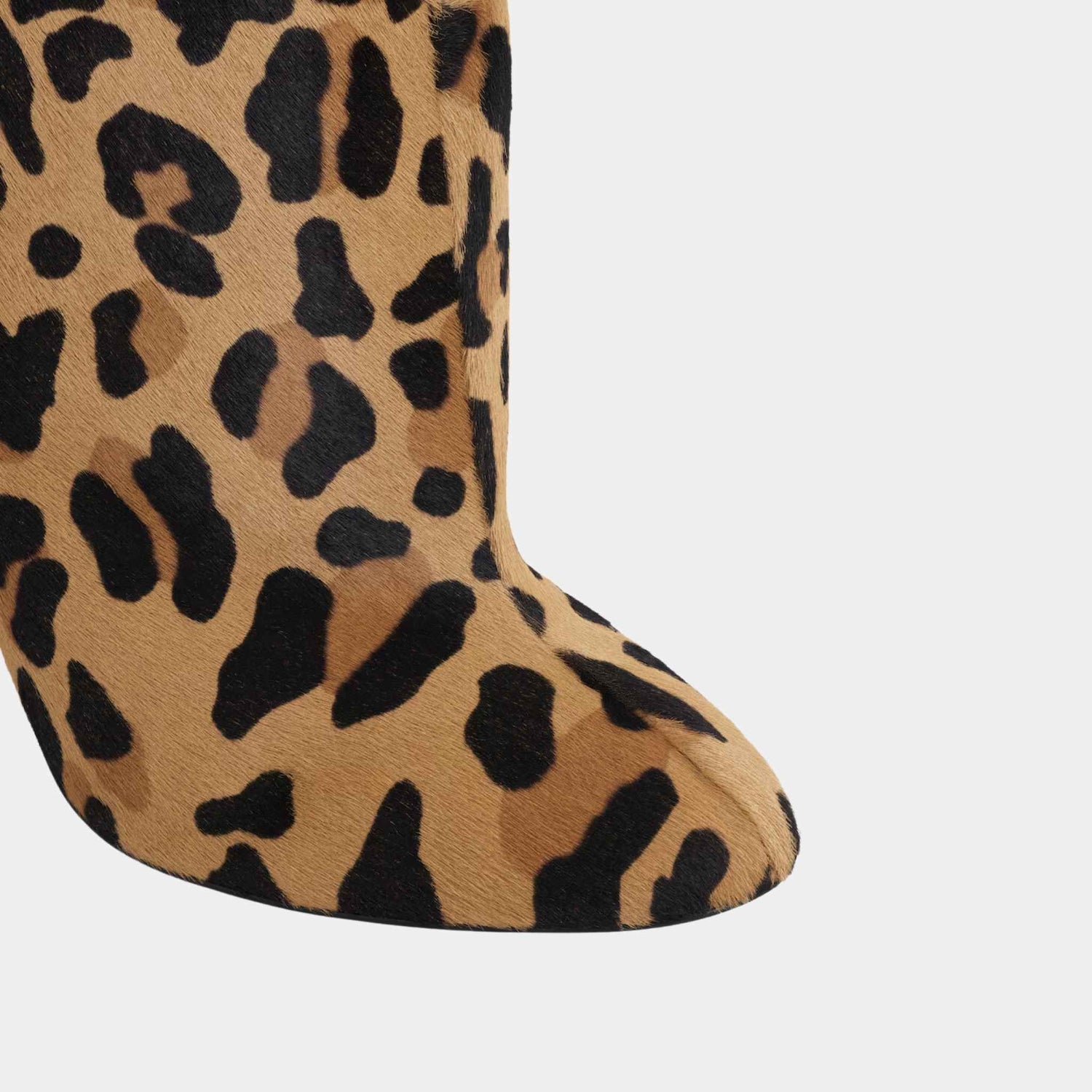 Alaia Decollete Cuissardes In Leopard Haircalf, Brown, Close View