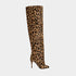 Alaia Decollete Cuissardes In Leopard Haircalf, Brown, Side View