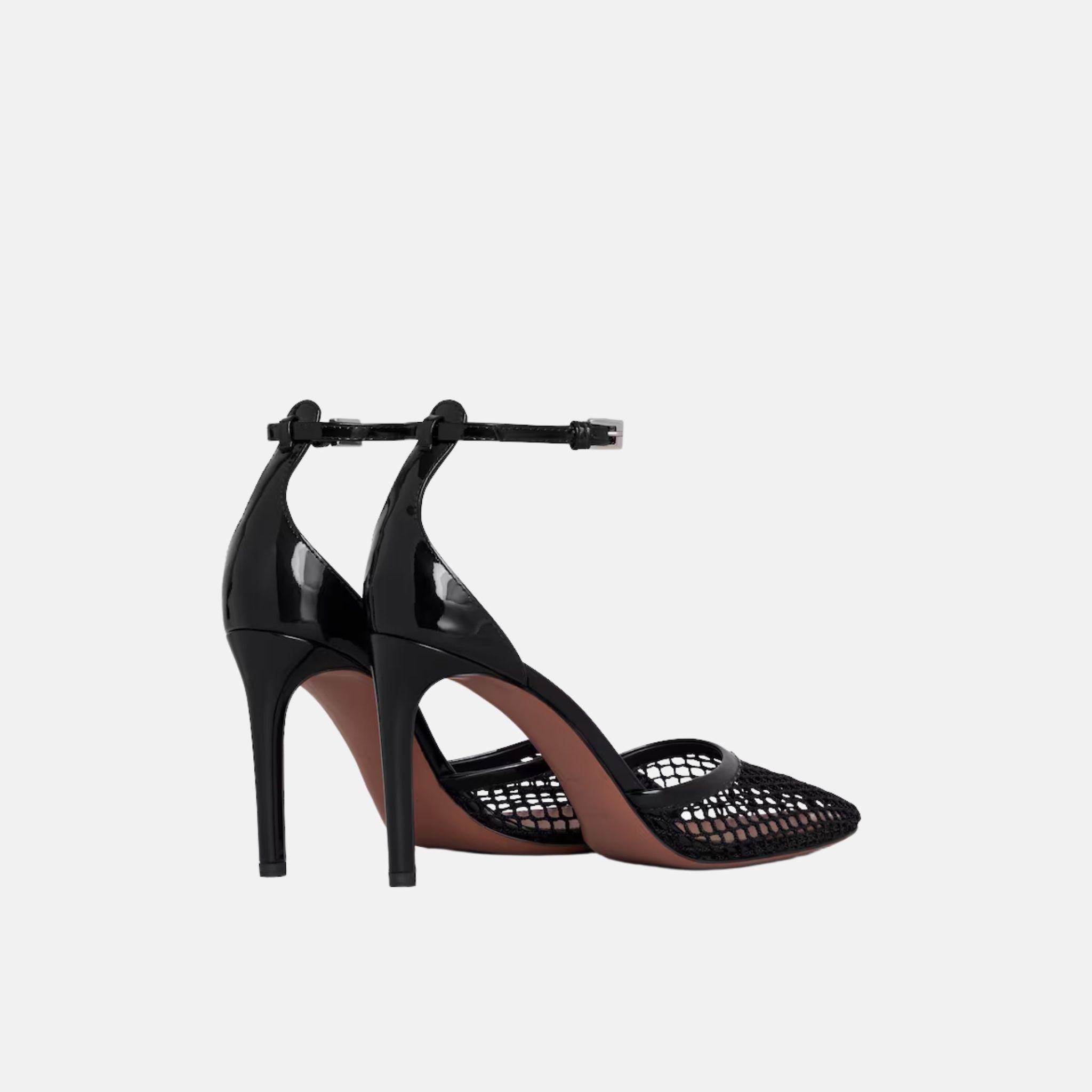 Alaia High Fishnet Pumps, Black, Back