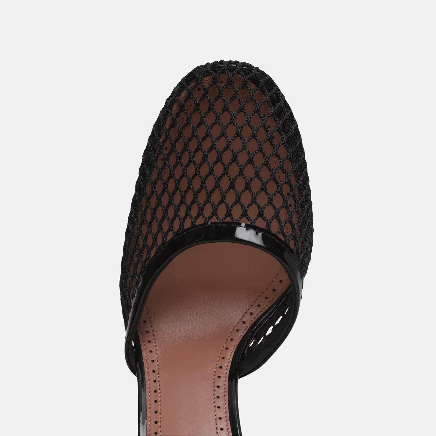 Alaia High Fishnet Pumps, Black, Close