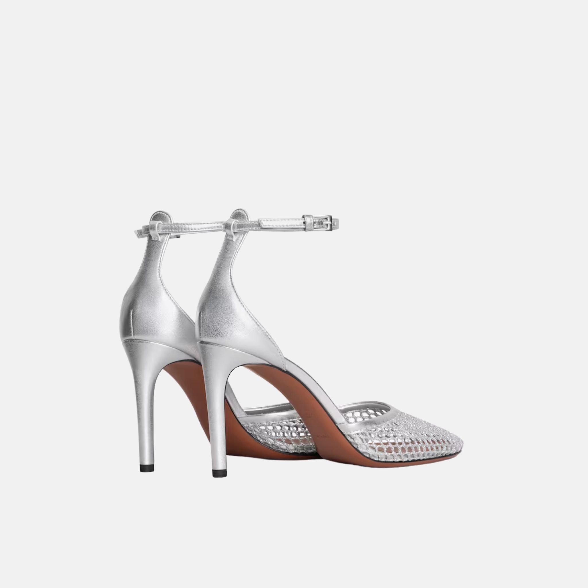 Alaia High Fishnet Pumps, Silver, Back