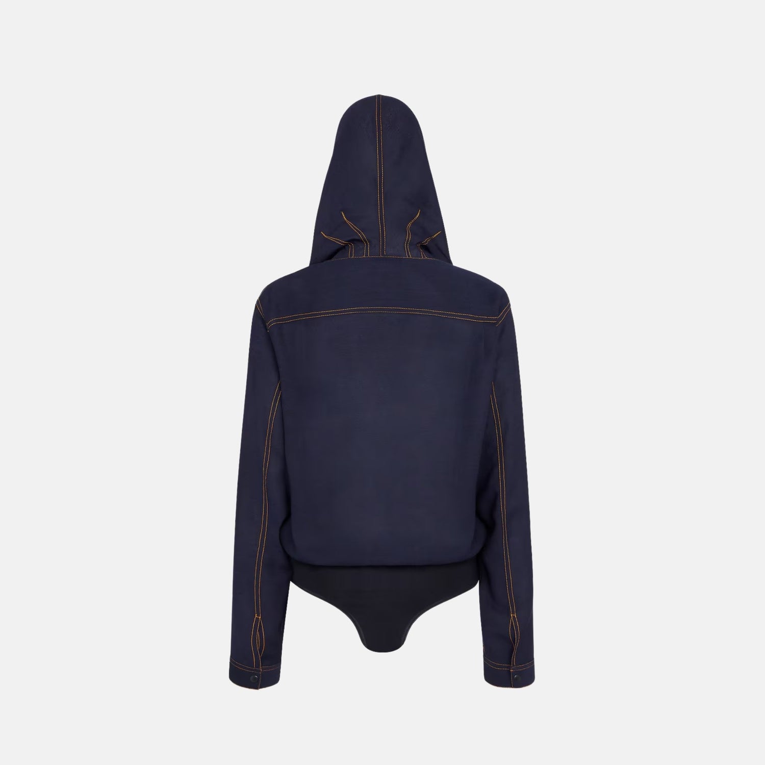 Alaia Hooded Body Shirt, Blue, Back