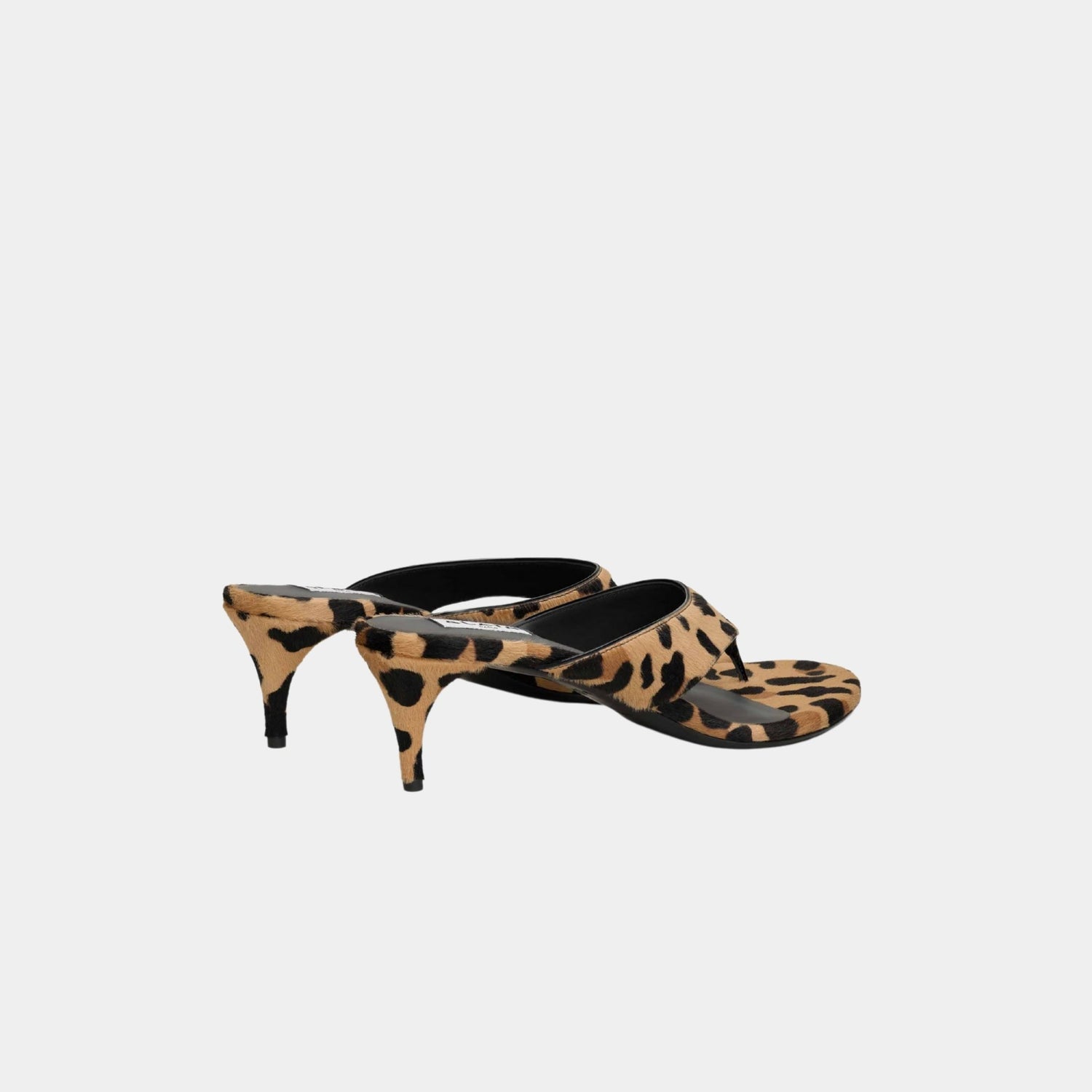 Alaia Infradito Thong Mules In Leopard Haircalf, Brown, Back