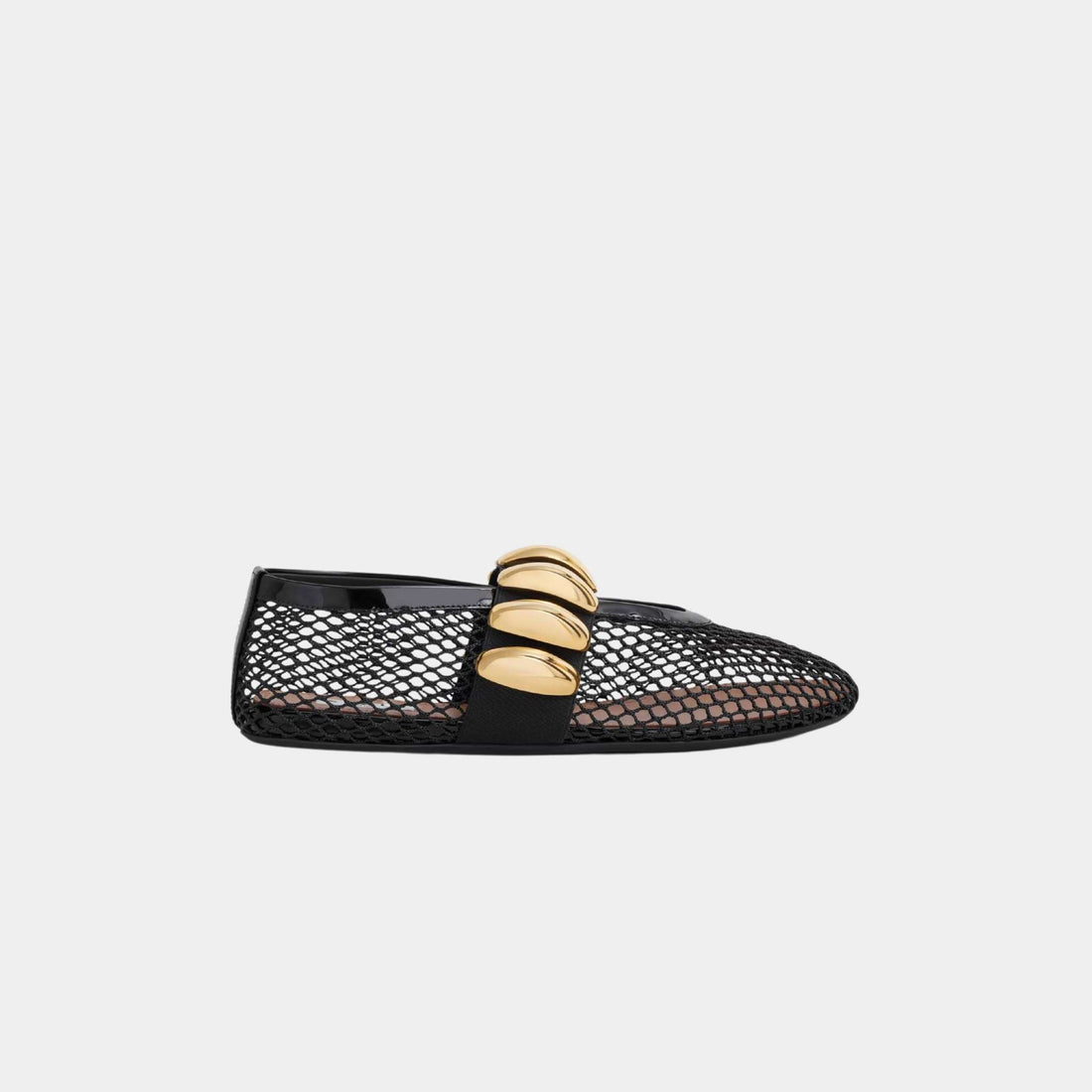 Alaia Jewelry Mesh Ballerinas, Black, Side