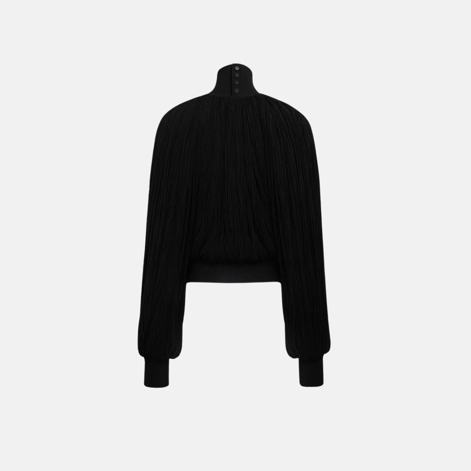 Alaia Knitted Fringes Jumper, Black, Back