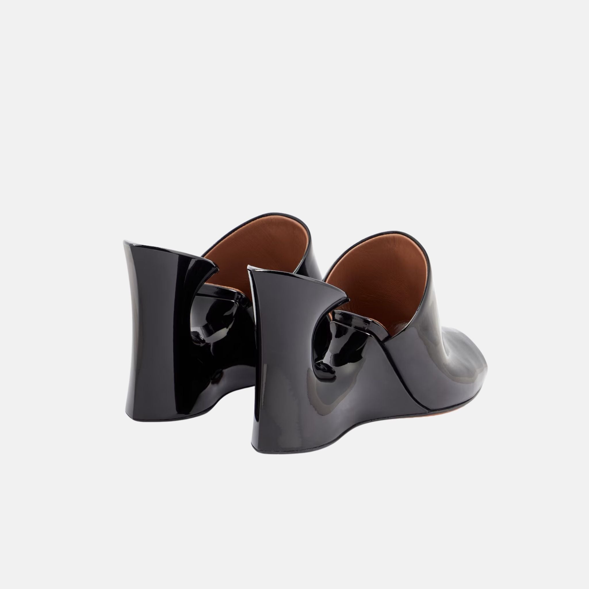 Alaia La Sculpture Mules In Calfskin And Wood, Noir, Side