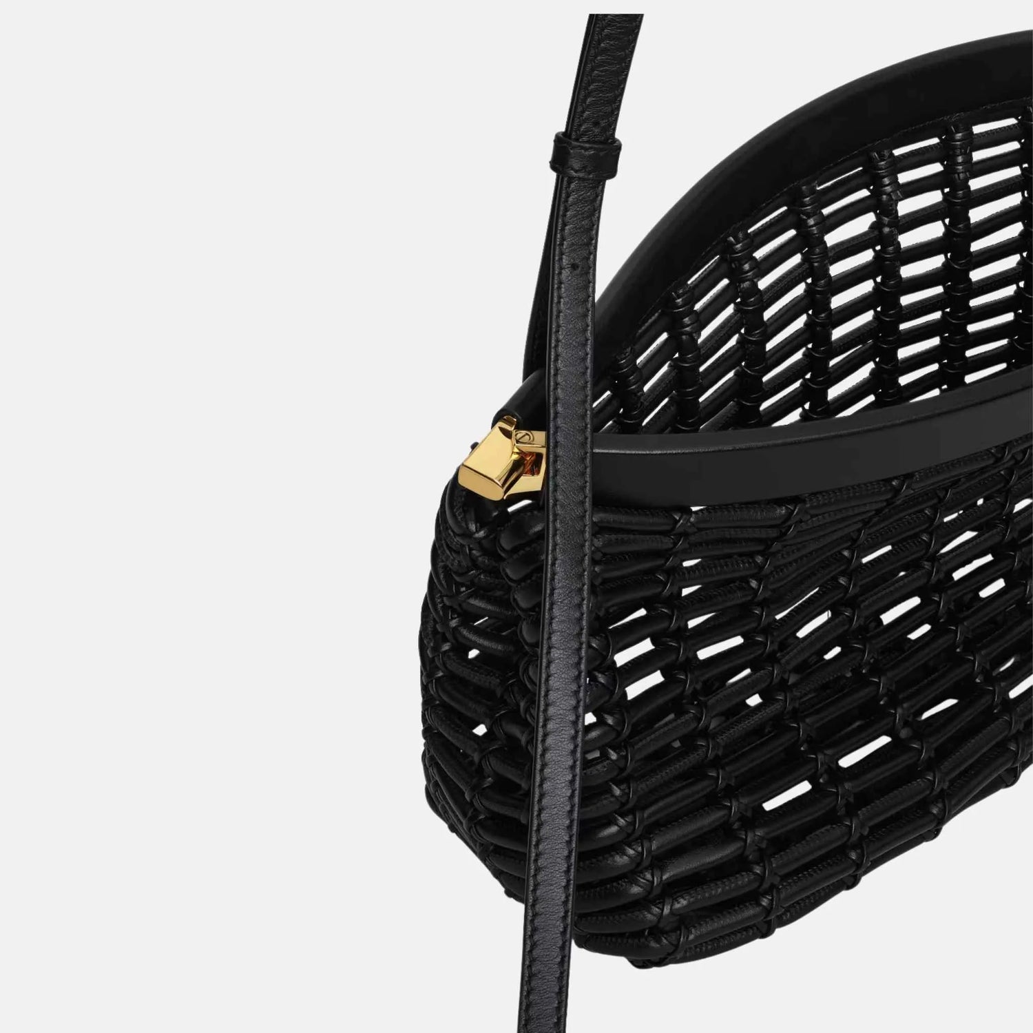 Alaia Le Click East West Medium Bag in Braided Leather, Inside