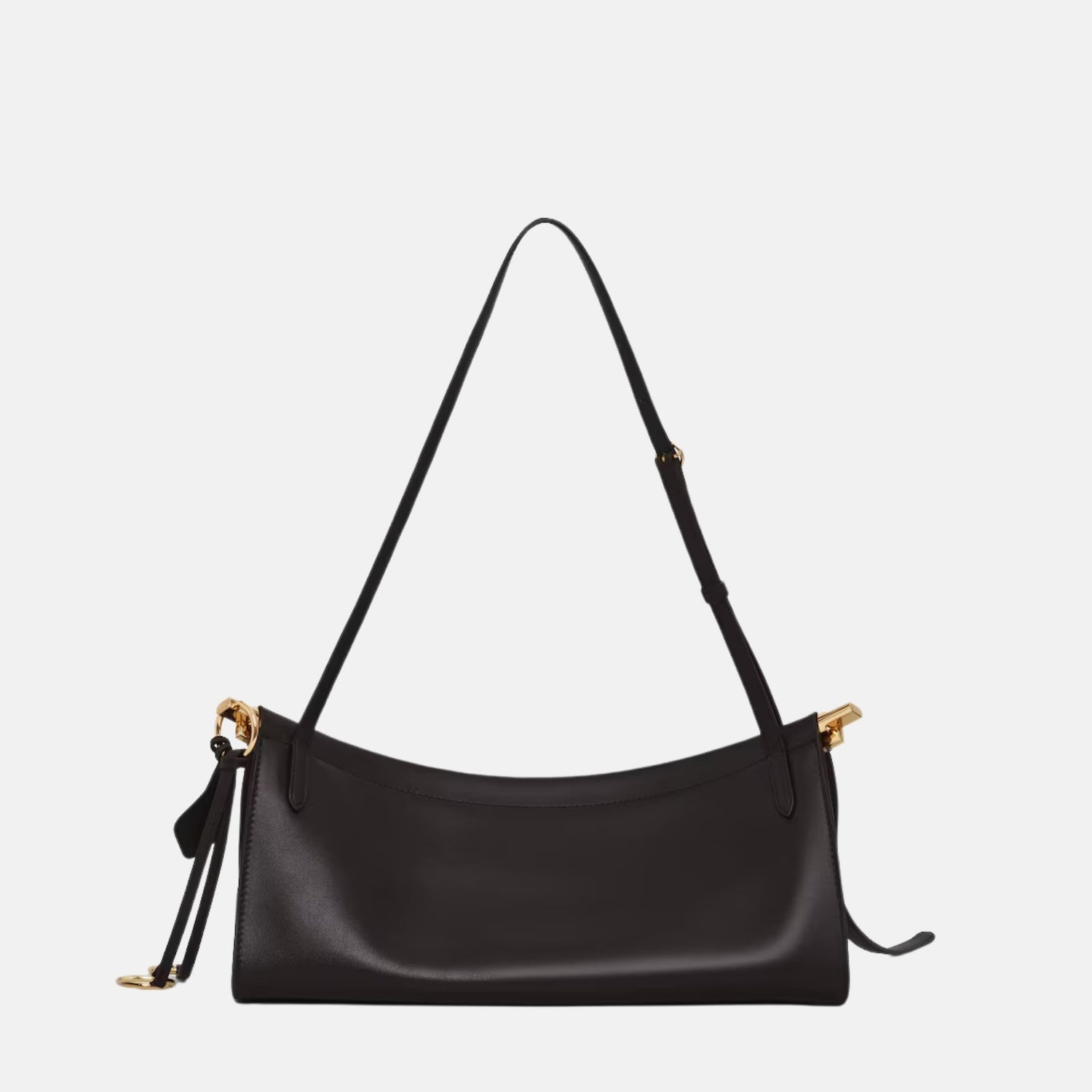 Alaia Le Click East West Medium Leather Bag, Dark Brown, Back