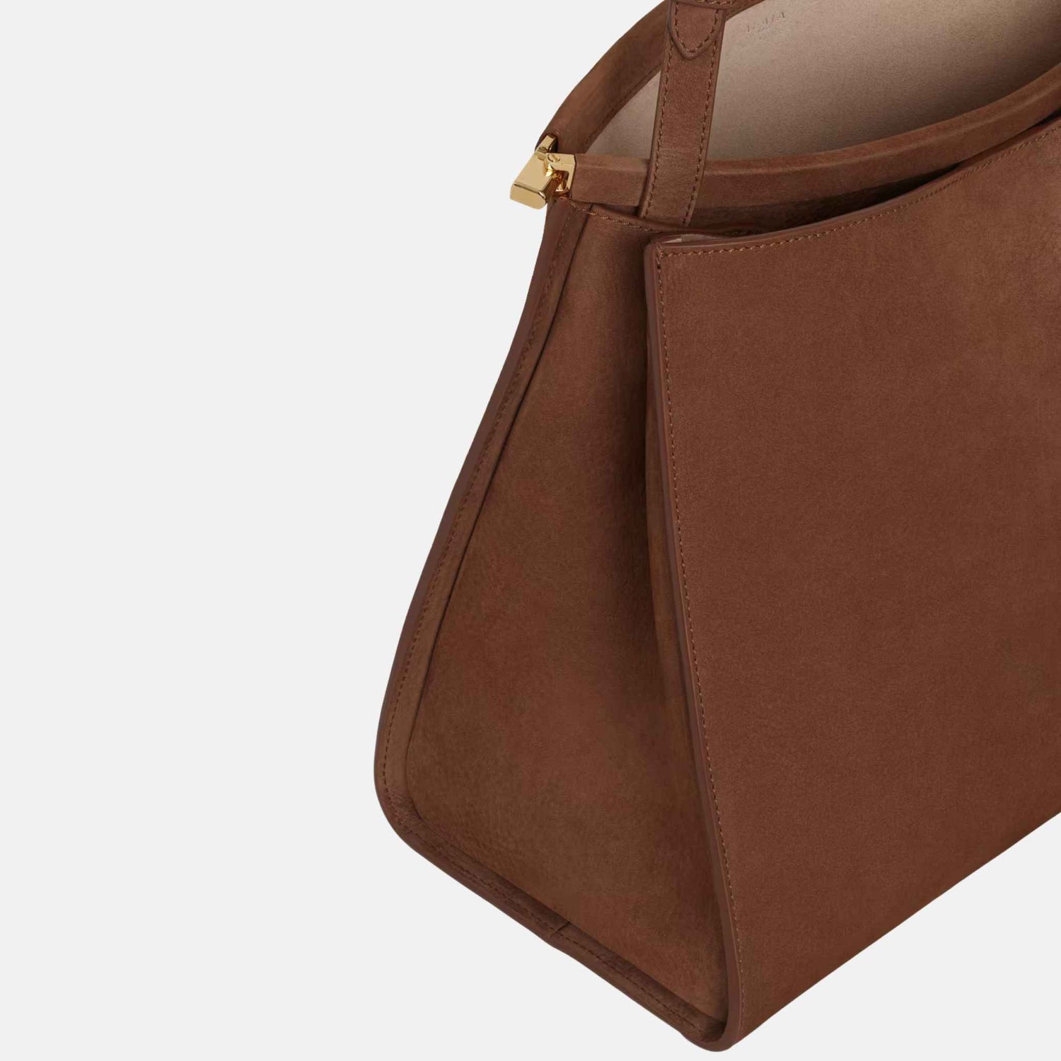 Alaia Le Click Medium Square Bag In Nubuck, Brown, Close