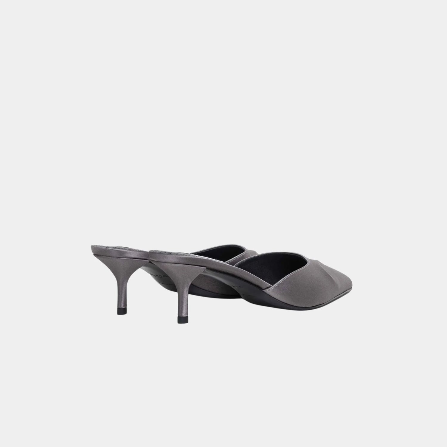Alaia Le Coeur 3D Mules in Satin, Taupe, Back