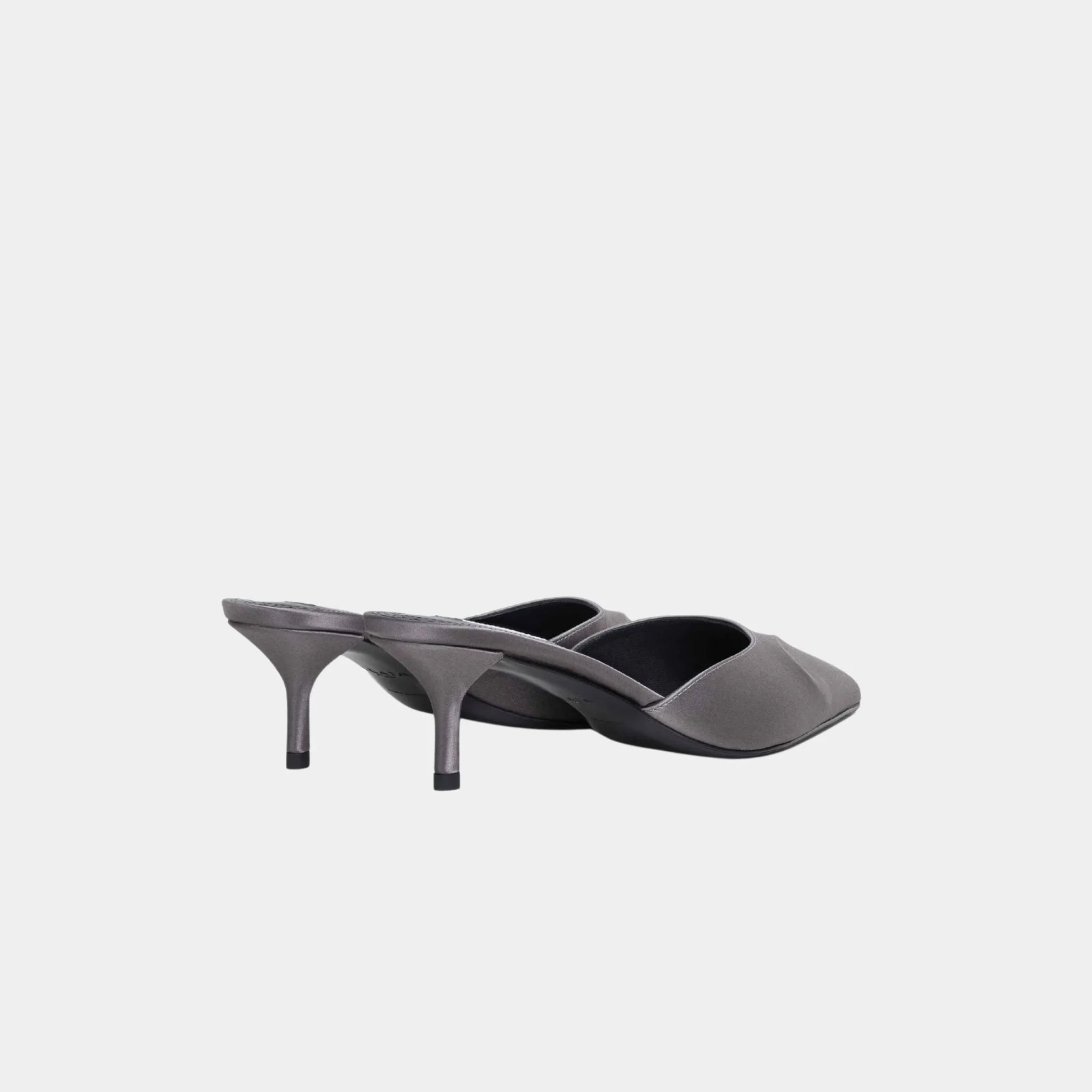 Alaia Le Coeur 3D Mules in Satin, Taupe, Back