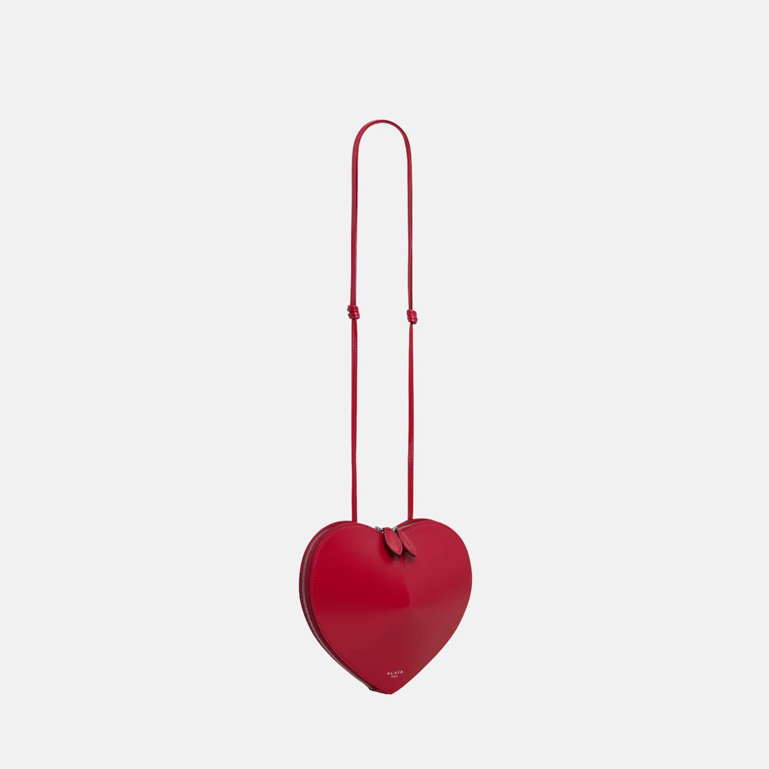 حقيبة Alaia Le Coeur من جلد العجل، لاك أحمر، جانبي