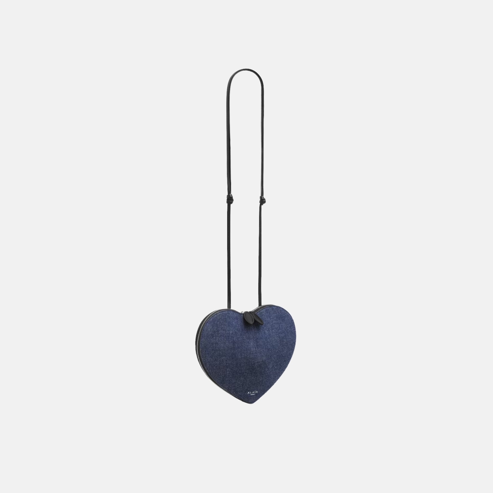 Alaia Le Coeur Bag In Denim And Leather, Side