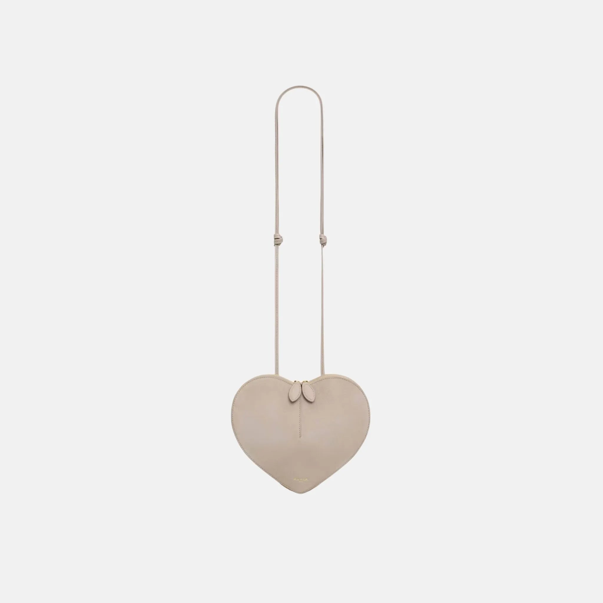 Alaia Le Coeur Bag in Bi Material Leather, Grege, Front