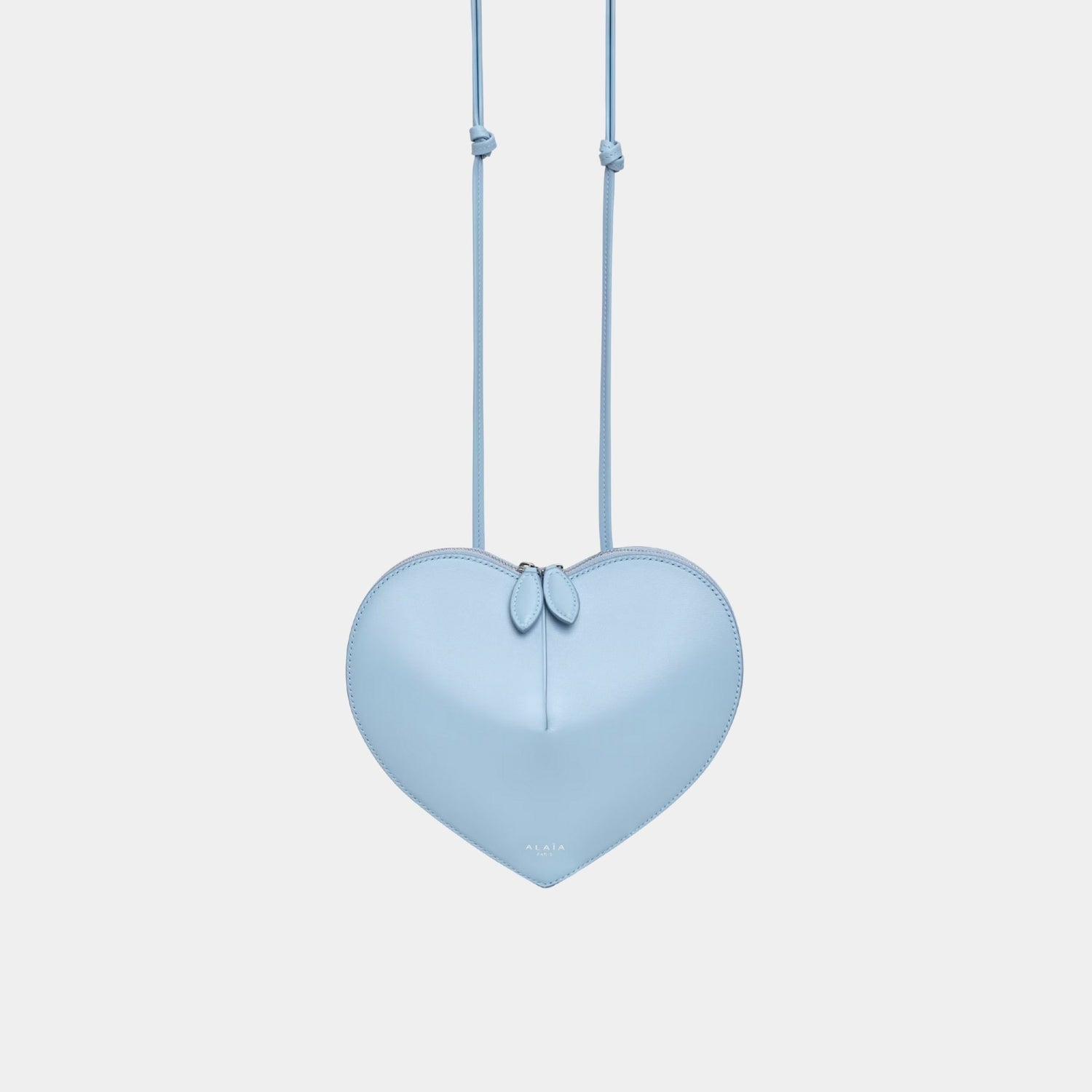 Alaïa Le Cœur Bag in Calfskin, Blue, Front