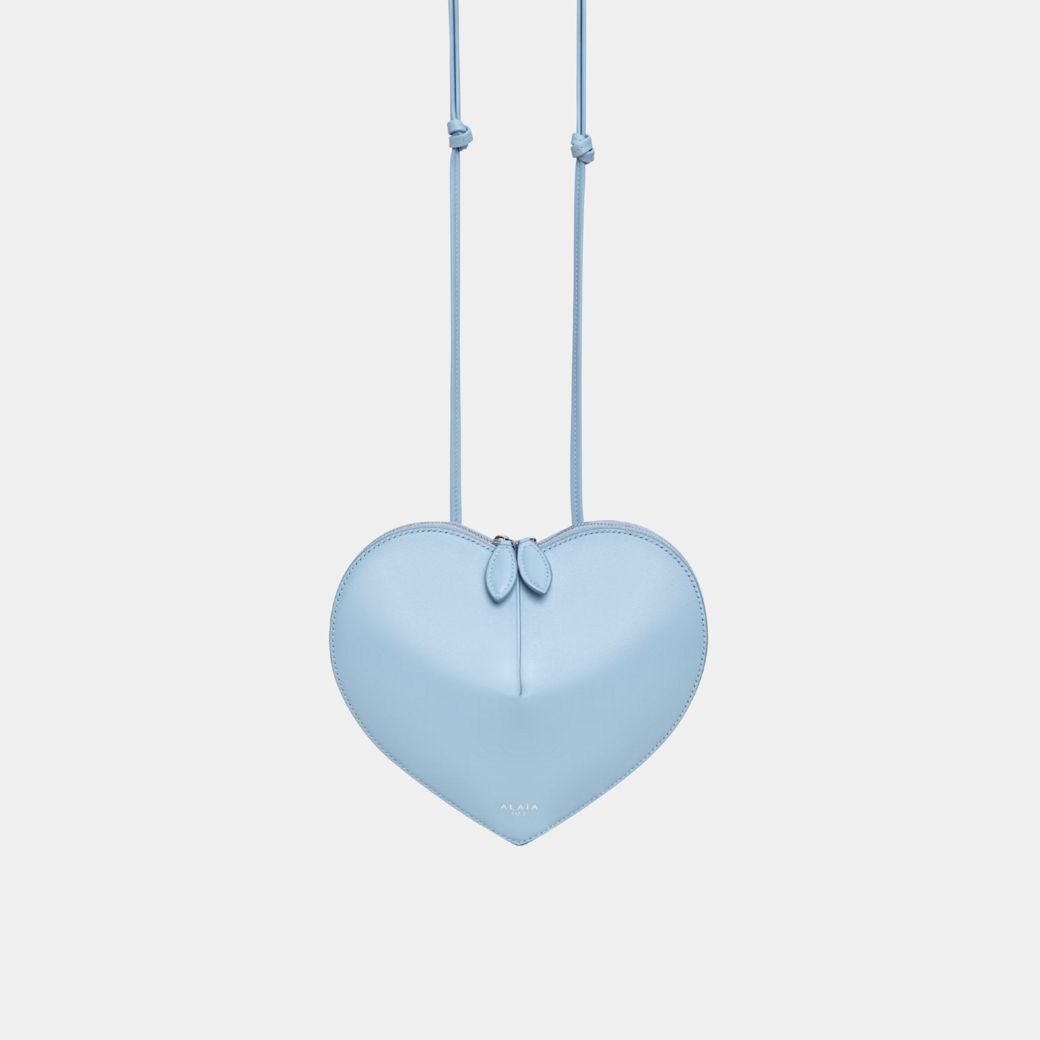 Alaïa Le Cœur Bag in Calfskin, Blue, Front