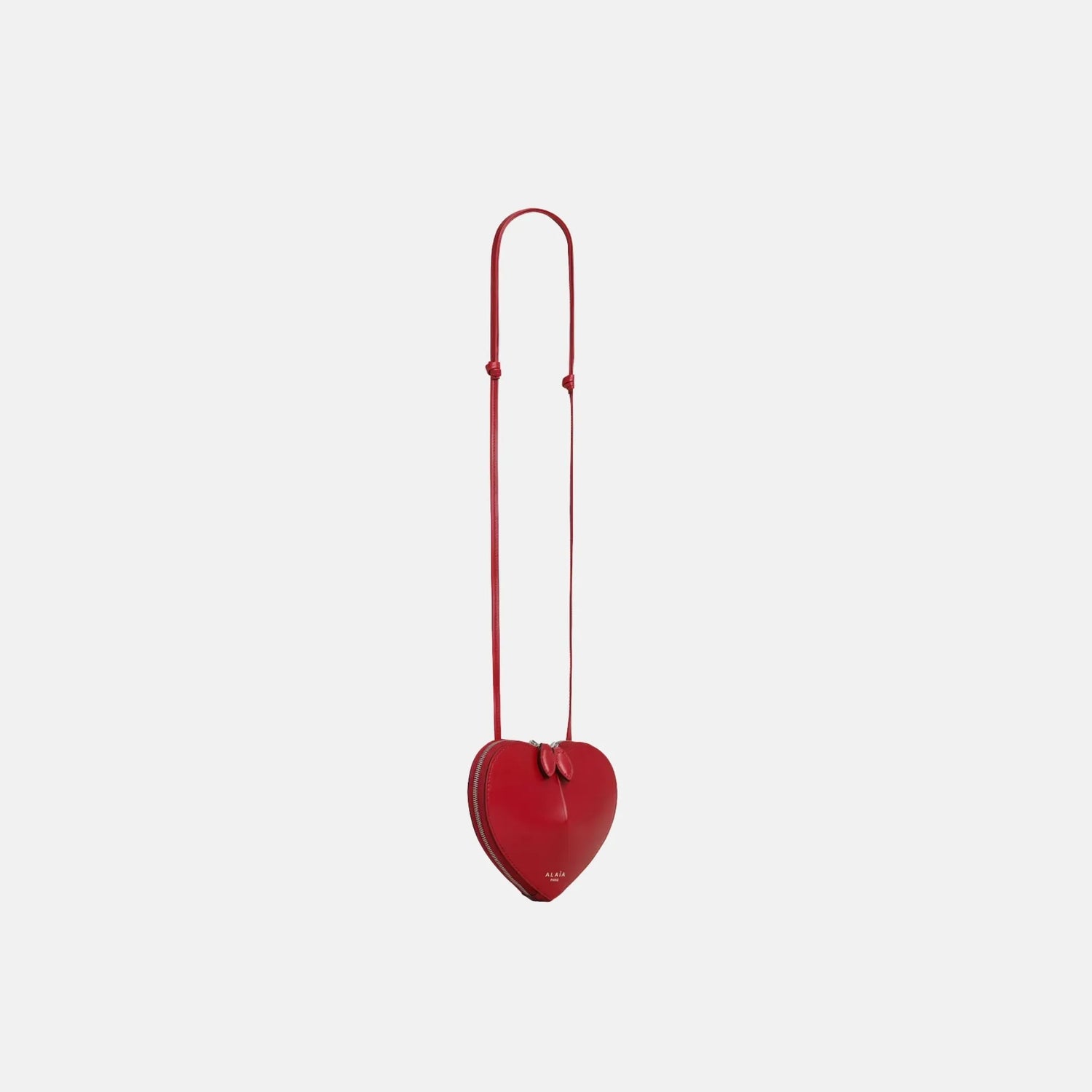 Alaia Le Coeur Small Bag in Leather, Red, Side