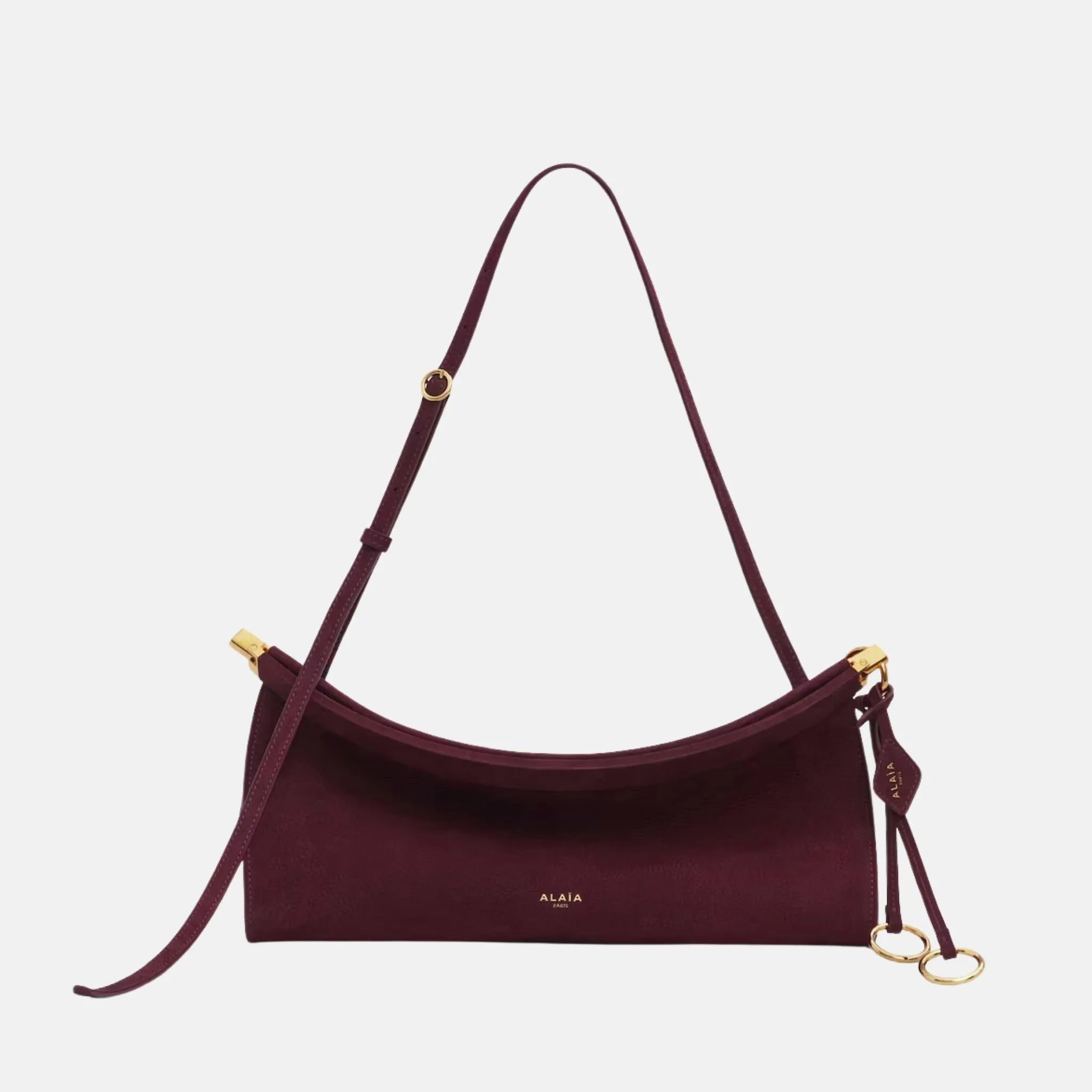 Alaia Le Teckel Clutch in Leopard Pony Leather, Garnet Red, Front
