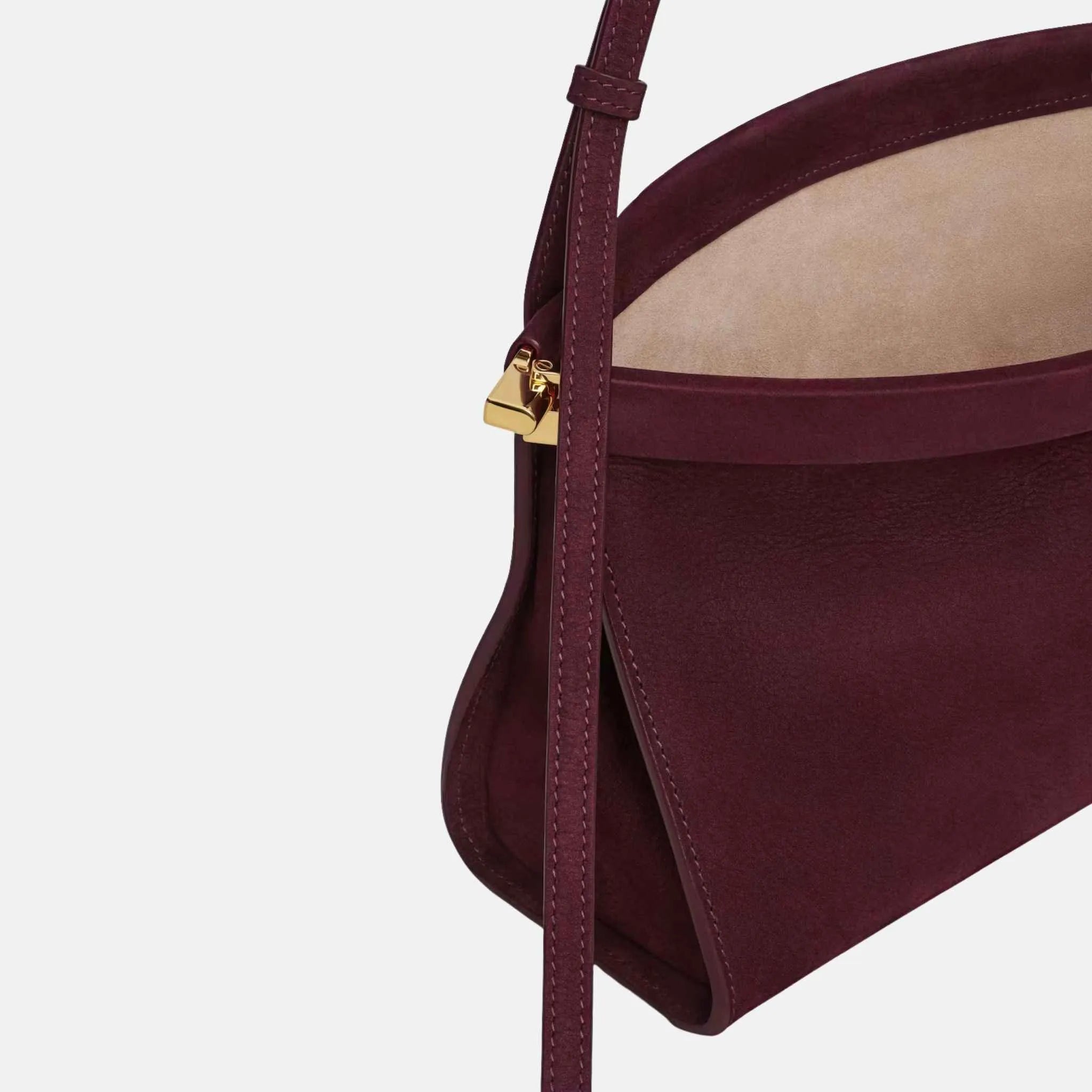 Alaia Le Teckel Clutch in Leopard Pony Leather, Garnet Red, Inside