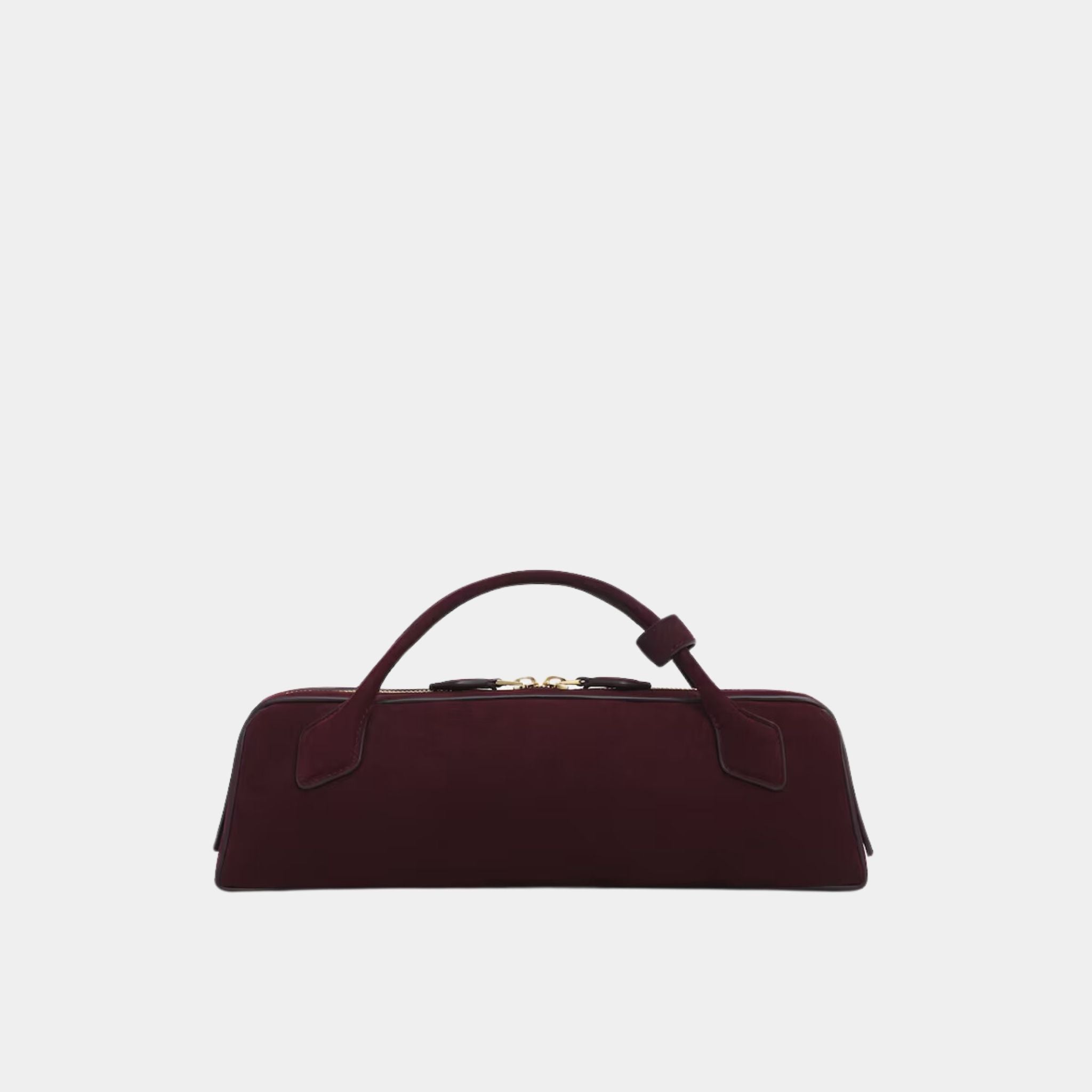 Alaia Le Teckel Clutch Bag In Seude Goatskin, Red, Back View