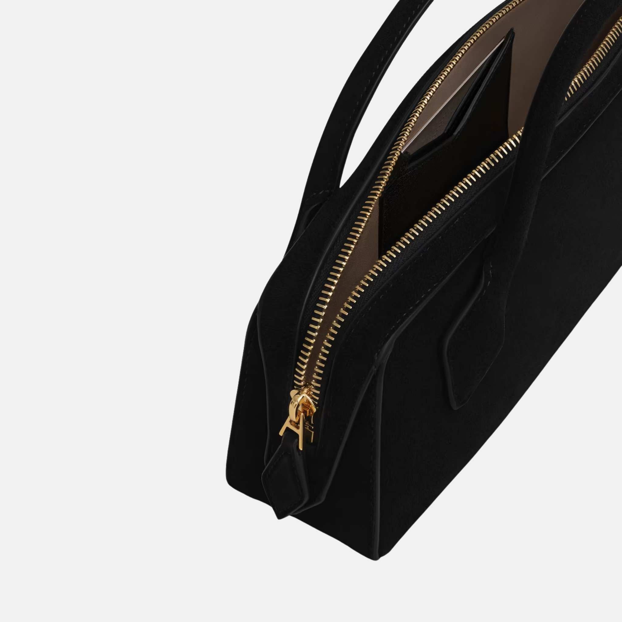 Alaia Le Teckel Clutch In Suede Goatskin, Black, Inside