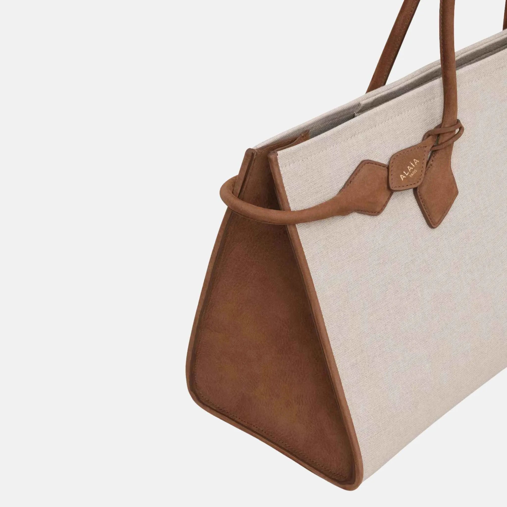 Alaia Le Teckel Cotton and Nubuck Canvas Tote Bag, Inside