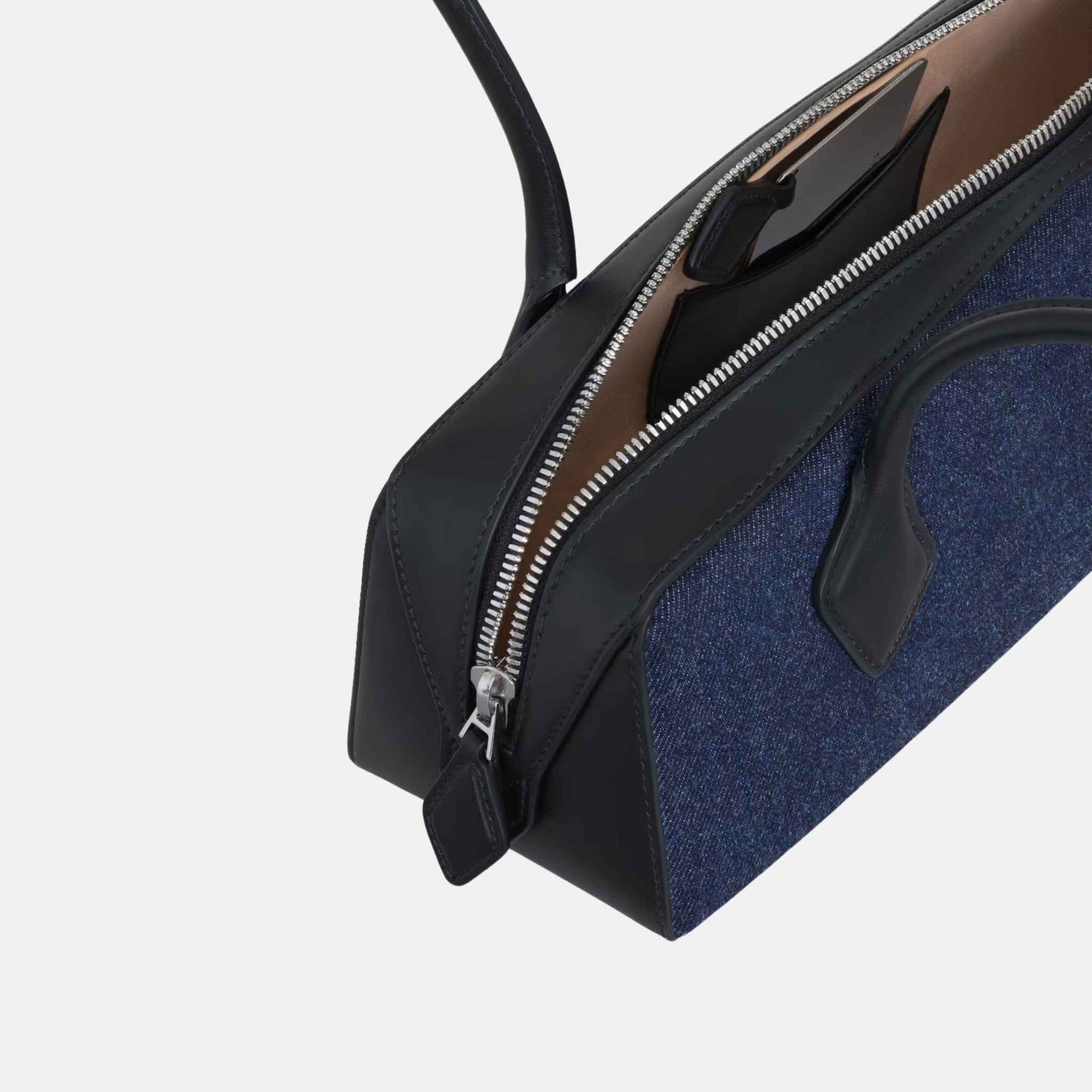 Alaia Le Teckel Medium Bag In Denim And Leather, Inside