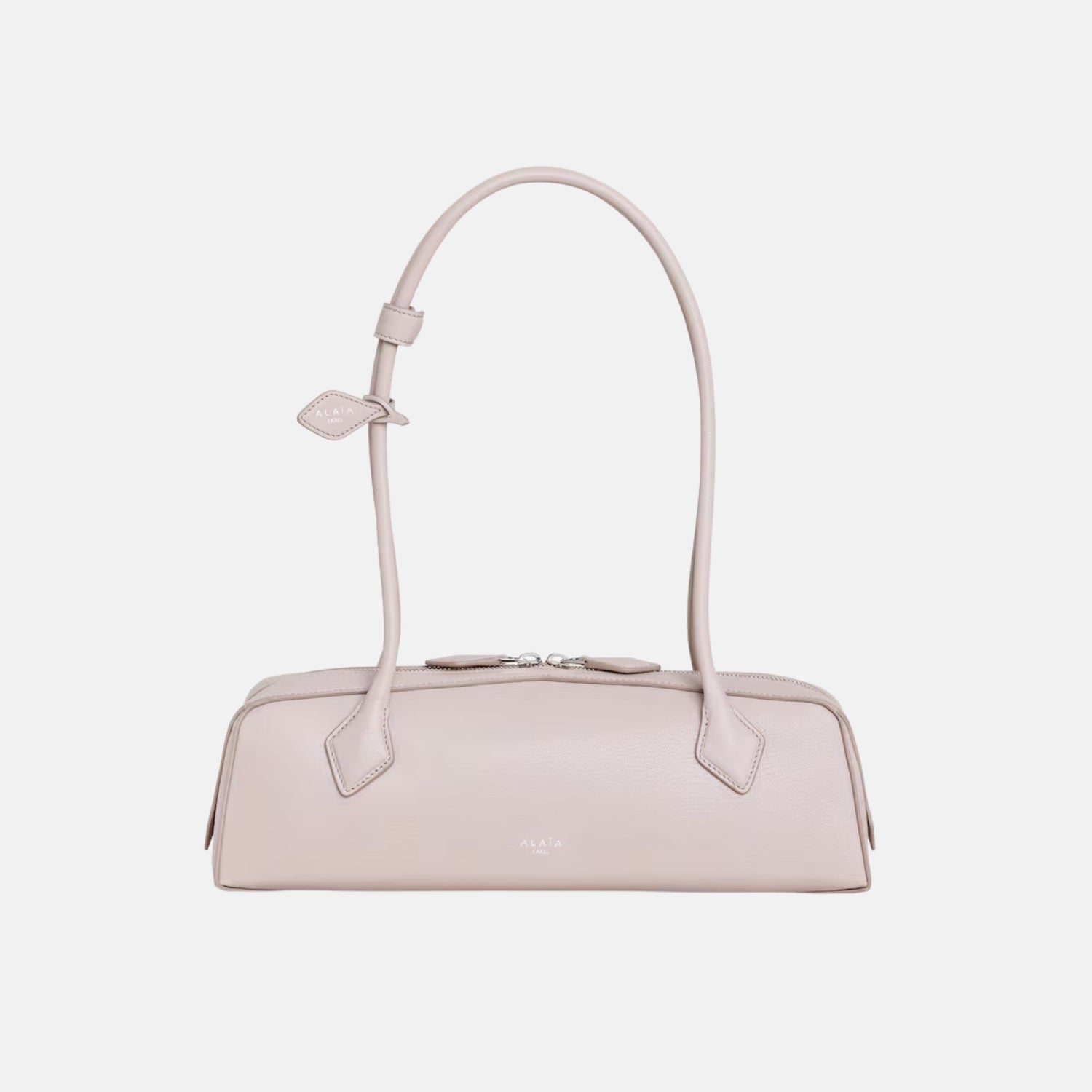 Alaia Le Teckel Medium Bag in Goatskin, Nude, Front