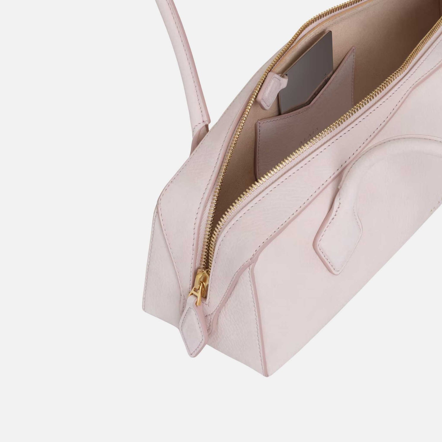 Alaia Le Teckel Medium Bag In Nubuck, Beige, Inside