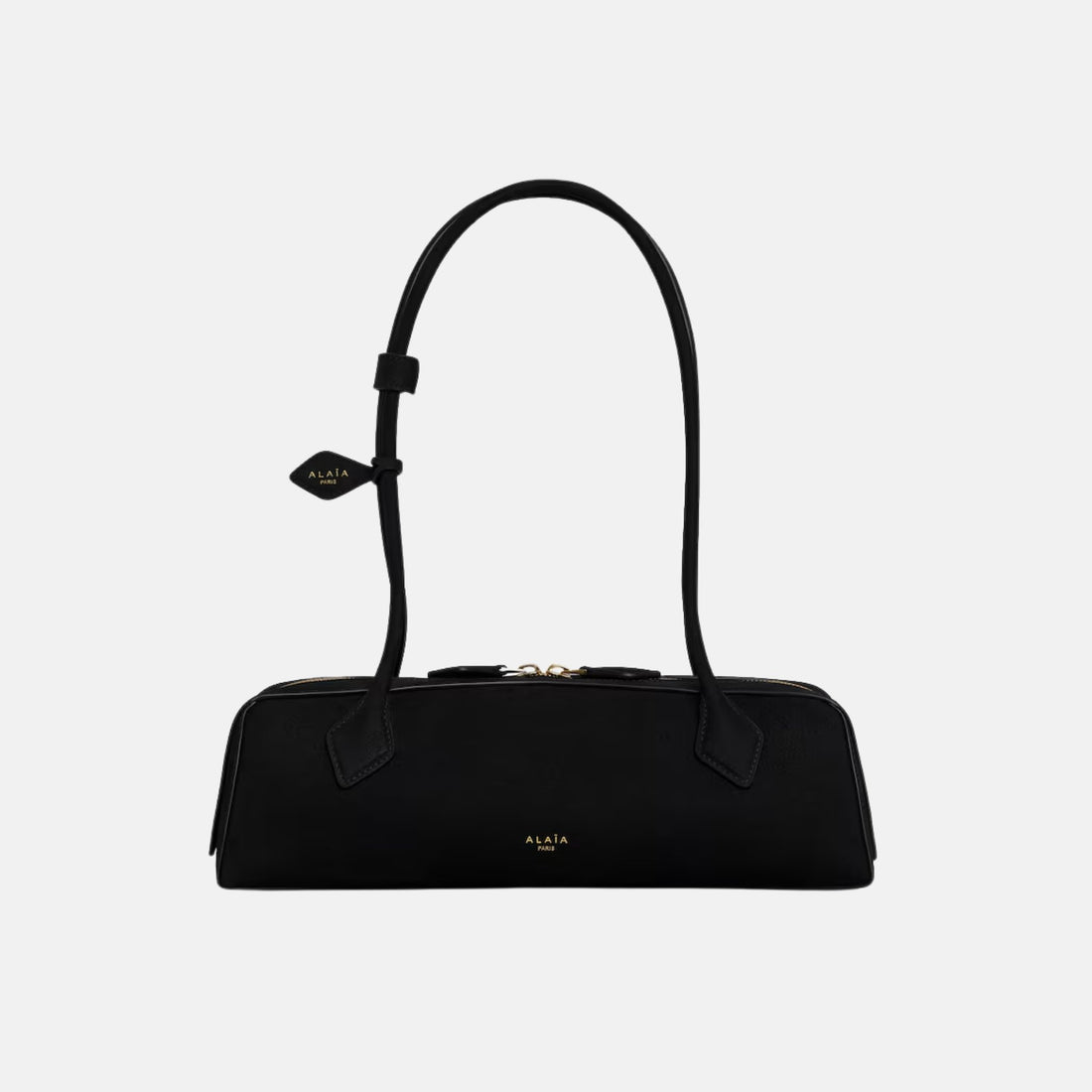 Alaia Le Teckel Medium Bag In Nubuck, Black, Front