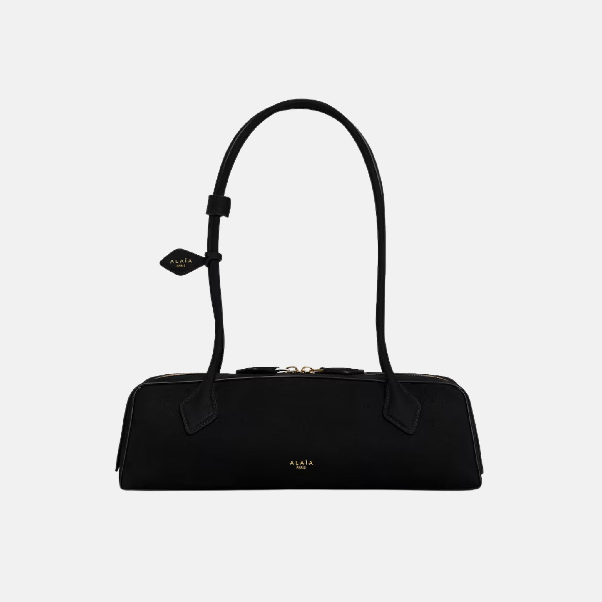 Alaia Le Teckel Medium Bag In Nubuck, Black, Front