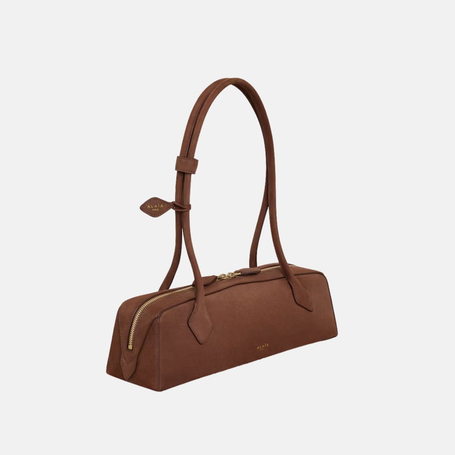 Alaia Le Teckel Medium Bag In Nubuck, Brown, Side