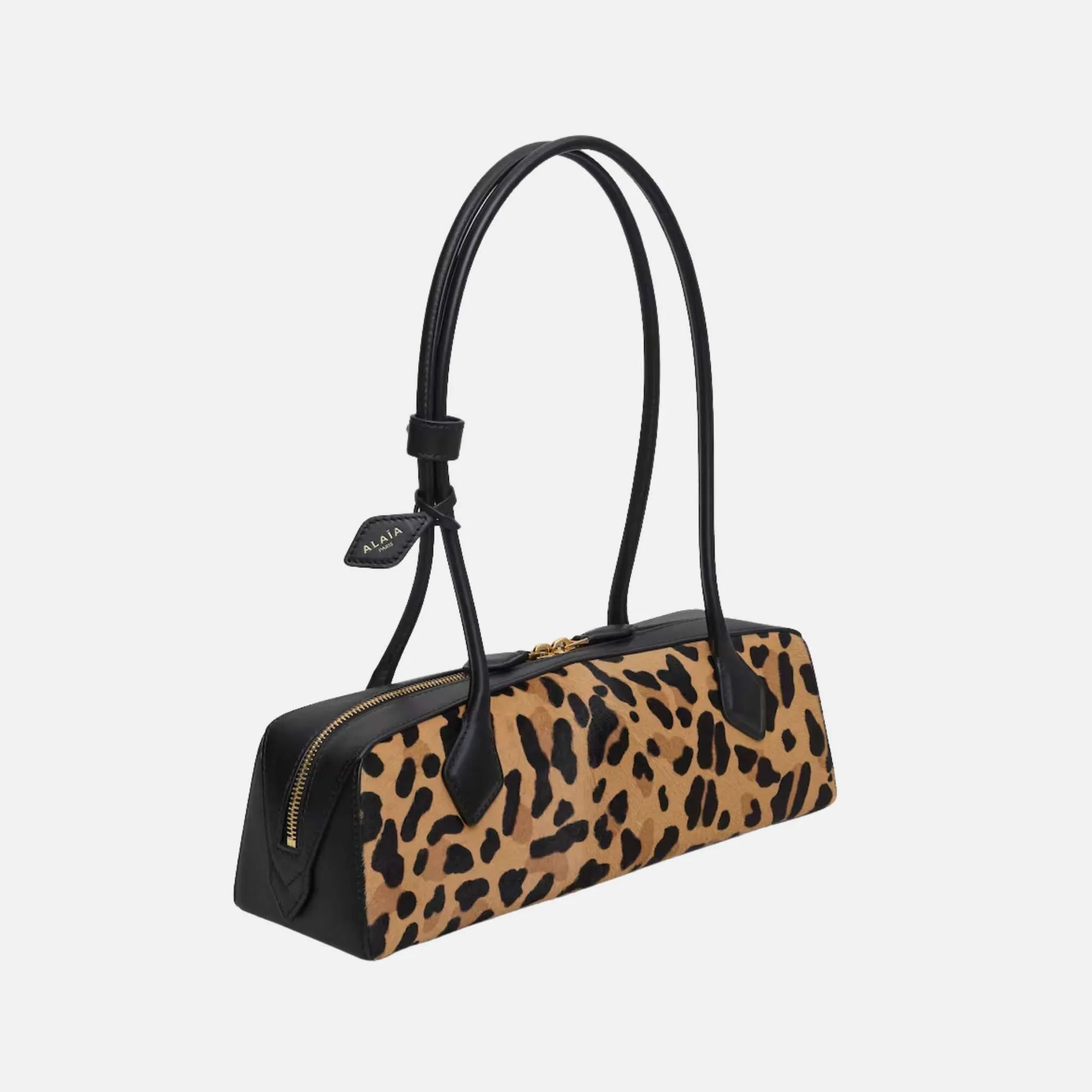 Alaia Le Teckel Medium Leopard Pony Leather Bag, Side