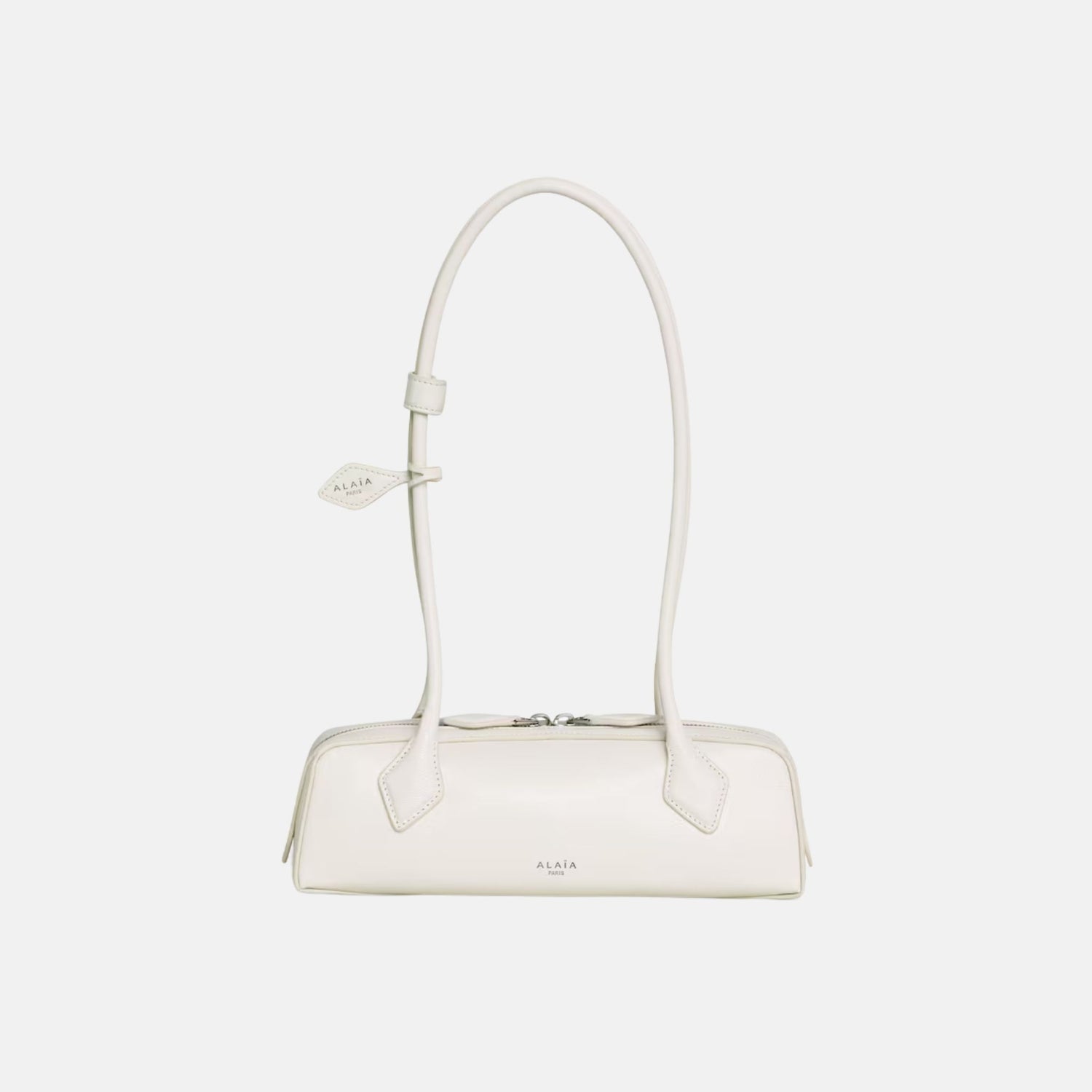 Alaïa Le Teckel Small Bag In Goatskin, Ivory, Front