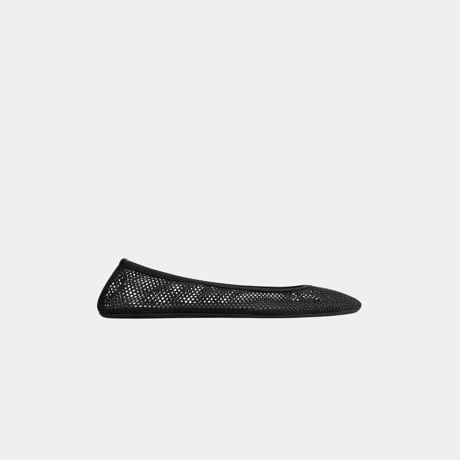 Alaia Low Vamp Ballet Flats in Fishnet, Black, Side