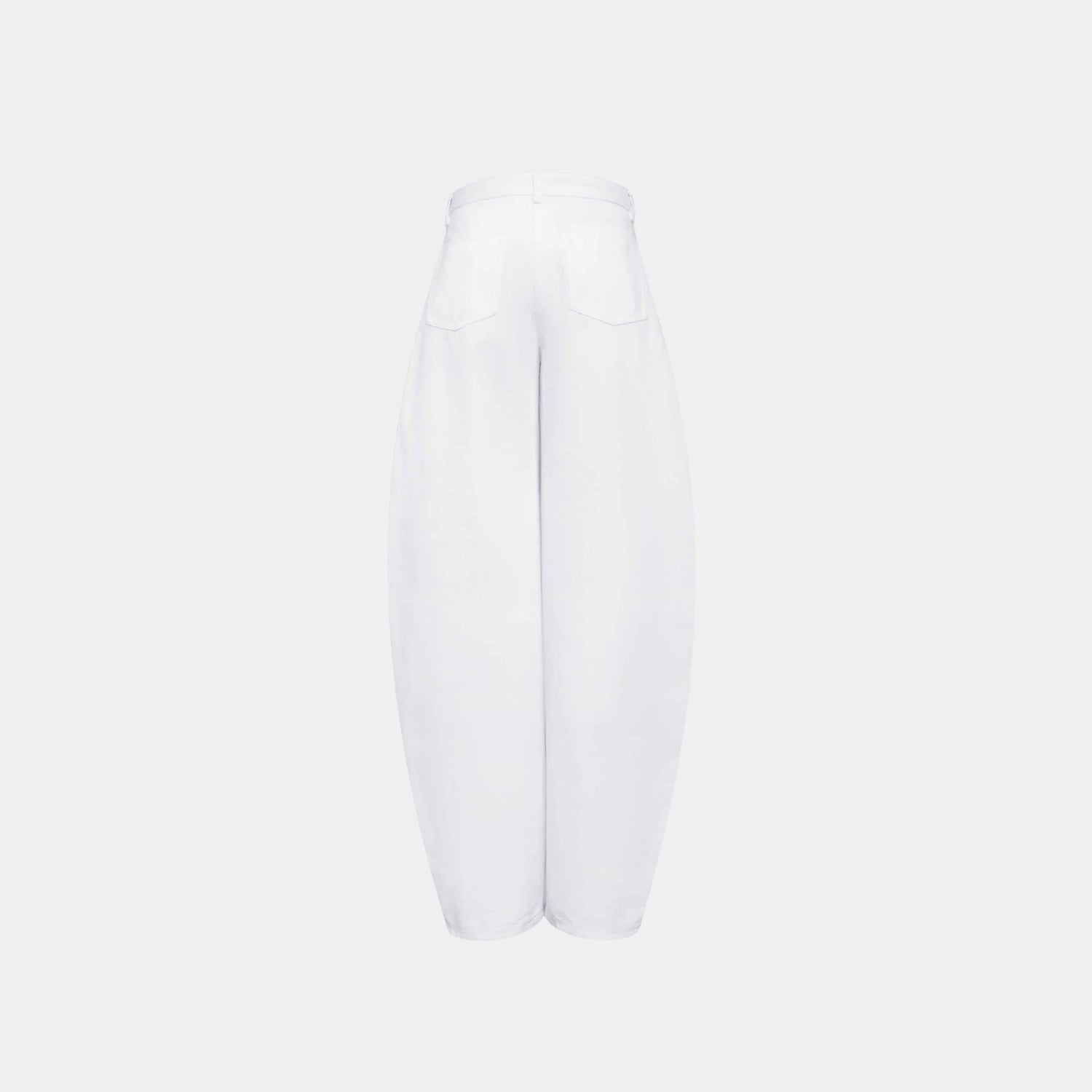 Alaia Low Waist Round Jeans in White Denim, Back