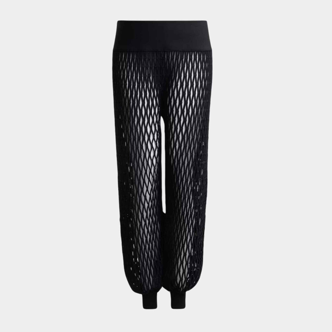 Alaia Macrame Knit Pants, Black, Front View