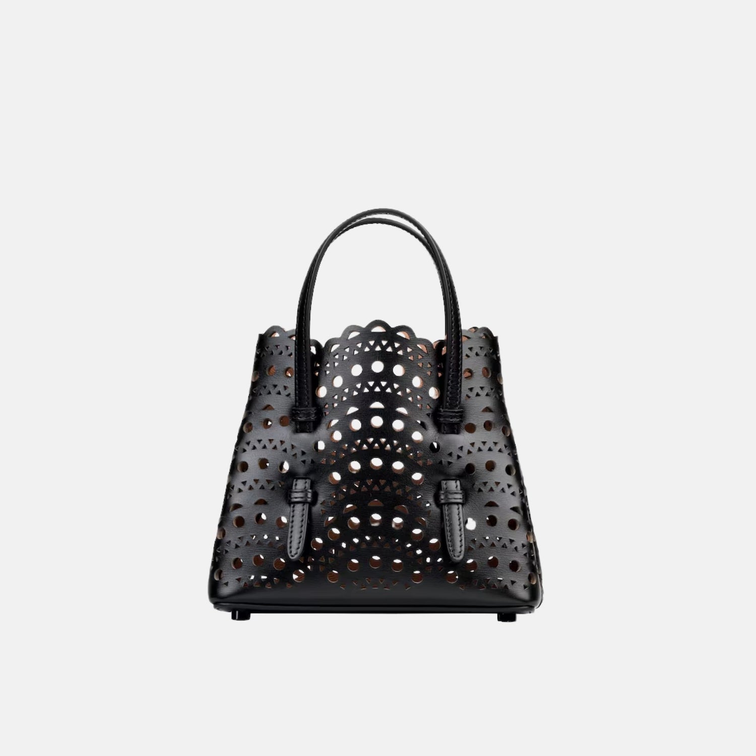 Alaia Mina 16 Bag In Vienne Wave Calfskin, Black, Back