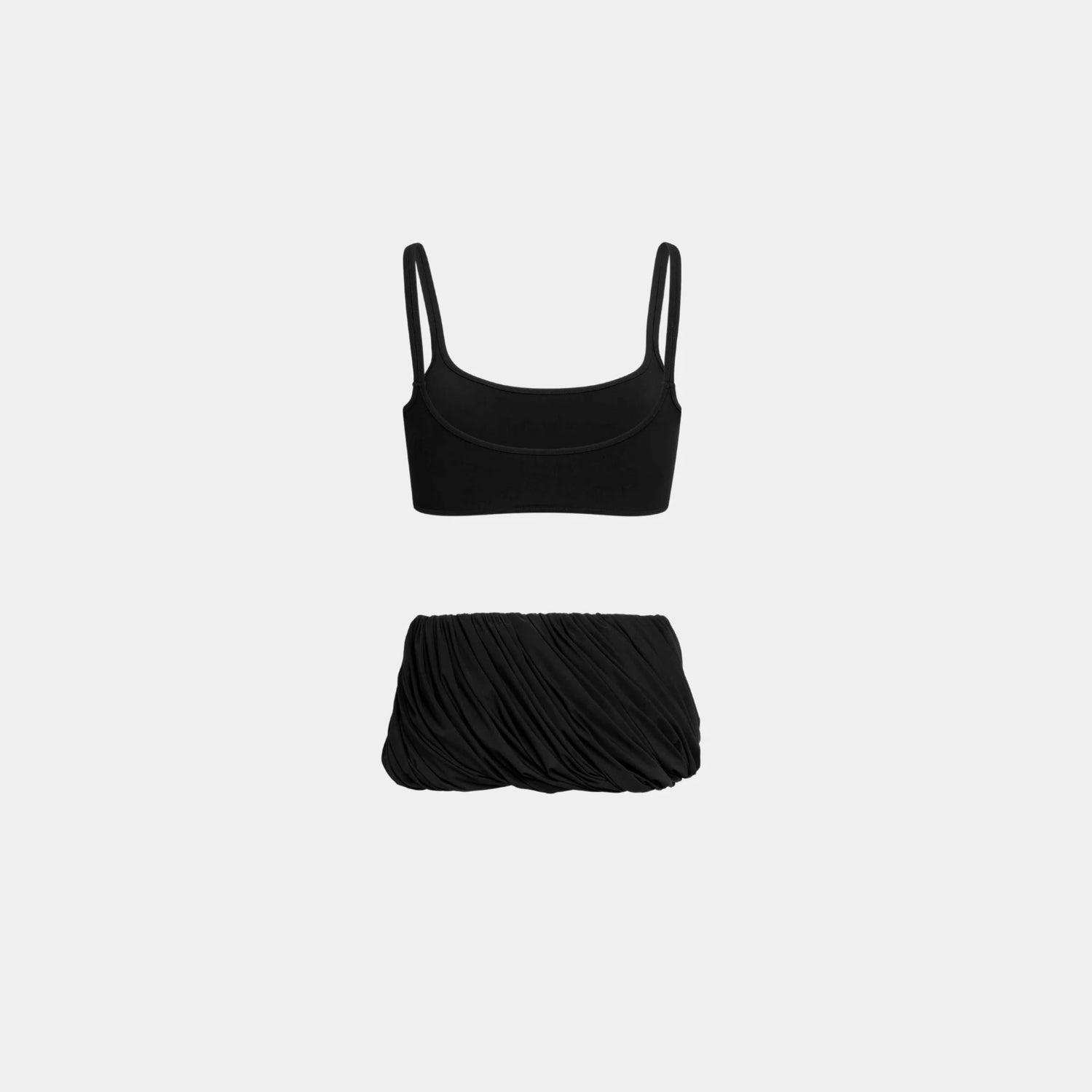 Alaia Sculpting Jersey Twisted Bikini Set, Black, Back