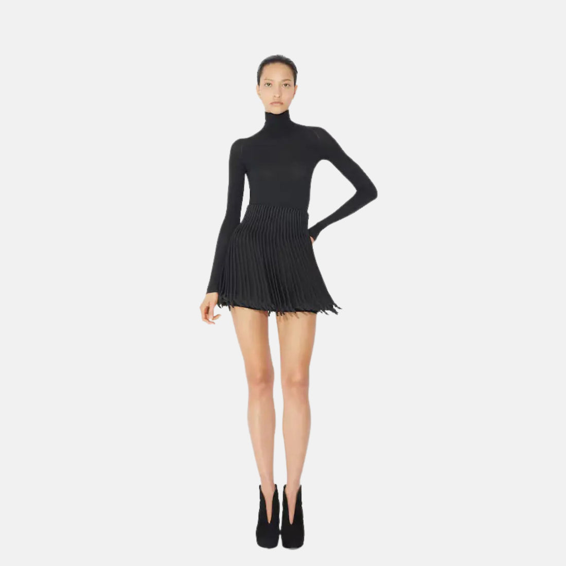 بودي Alaia Second Skin، أسود، على عارضة 
